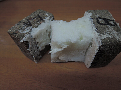 Рисунок образца монтажной пены с увлажнением после испытания